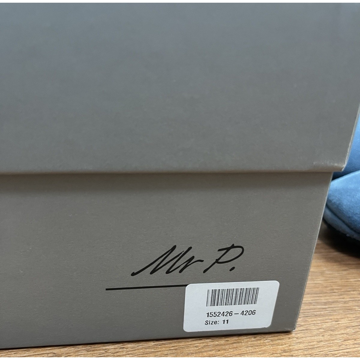 Mr Porter Mr P Suede Slippers Blue Size 11 Mens Slip-On Faux Fur Lined New — image 2 of 8